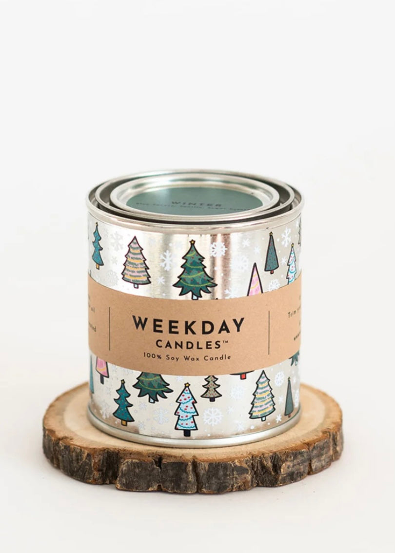 Winter Paint Tin Candle