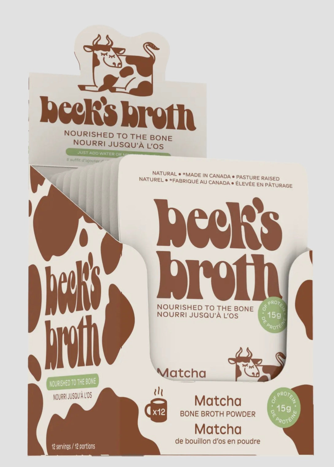 Beck's Protein Bone Broth Matcha Powder