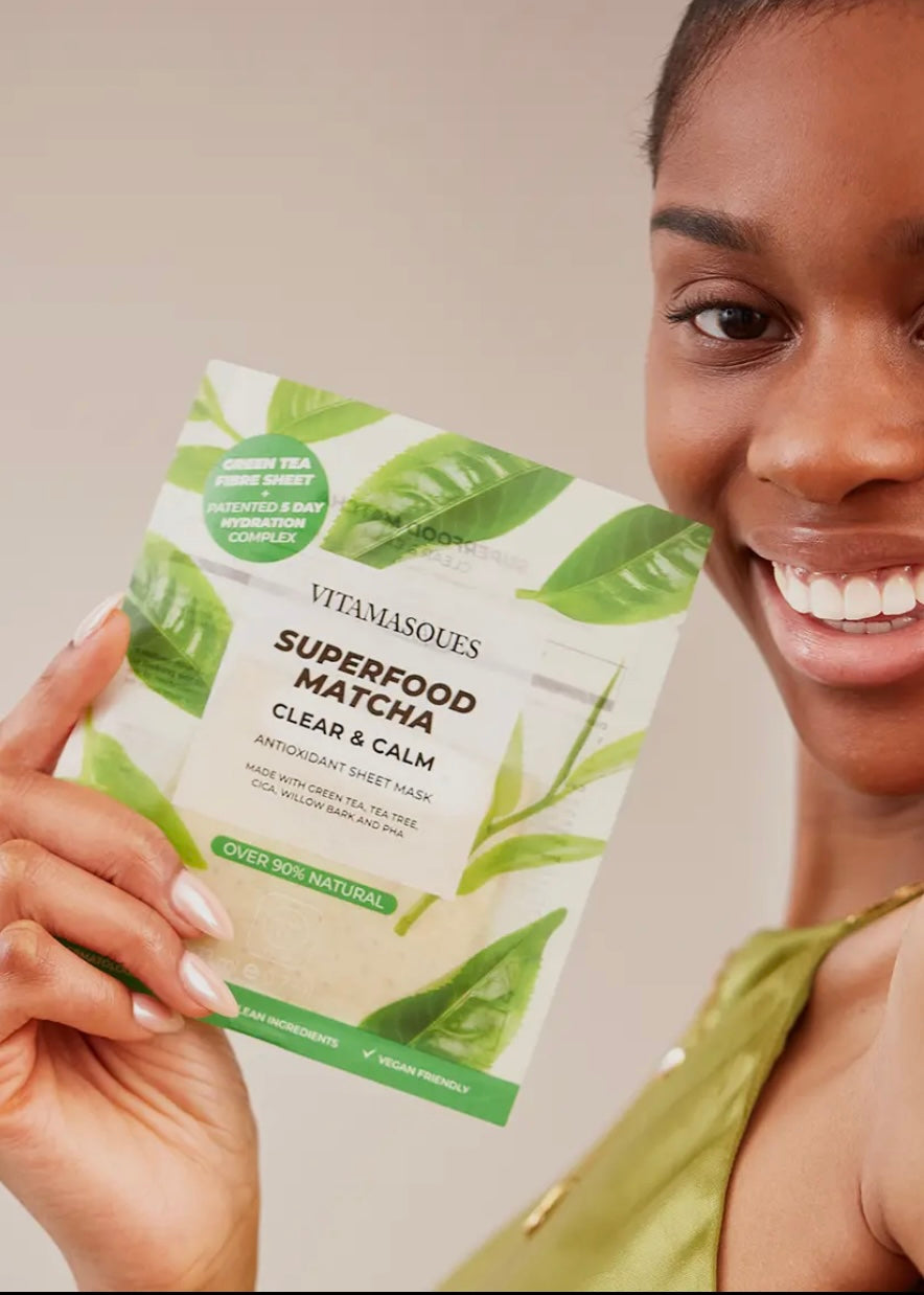 Superfood Matcha Clear & Calm Antioxidant Face Sheet Mask