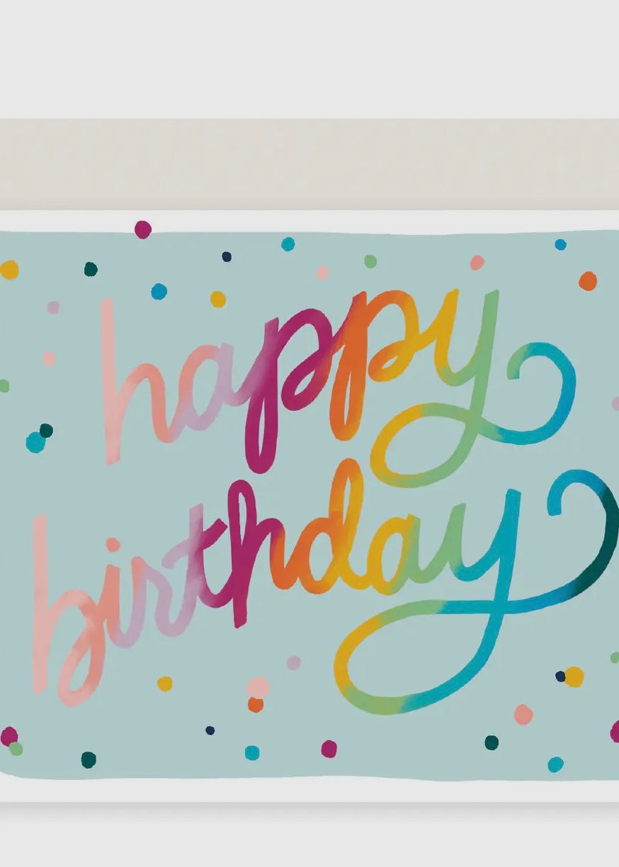 Prismatic Script Birthday Card