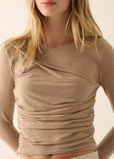 Solid Ruched Bodice Top