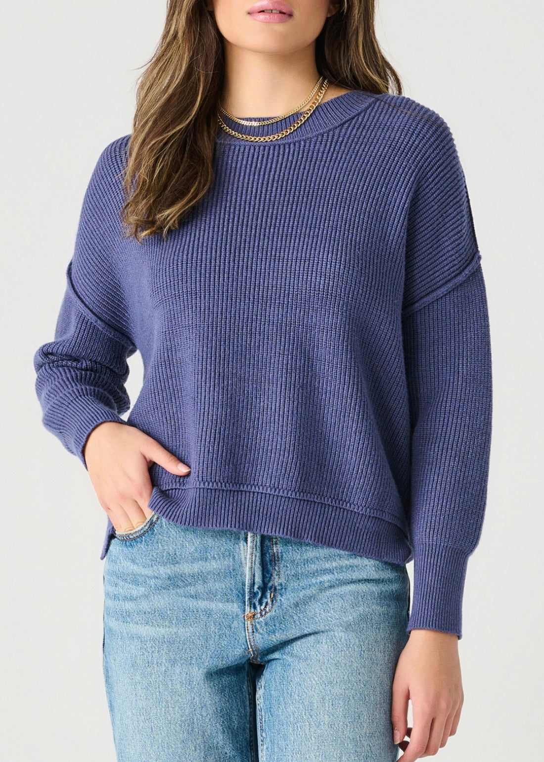 Drop Shoulder Mockneck Sweater