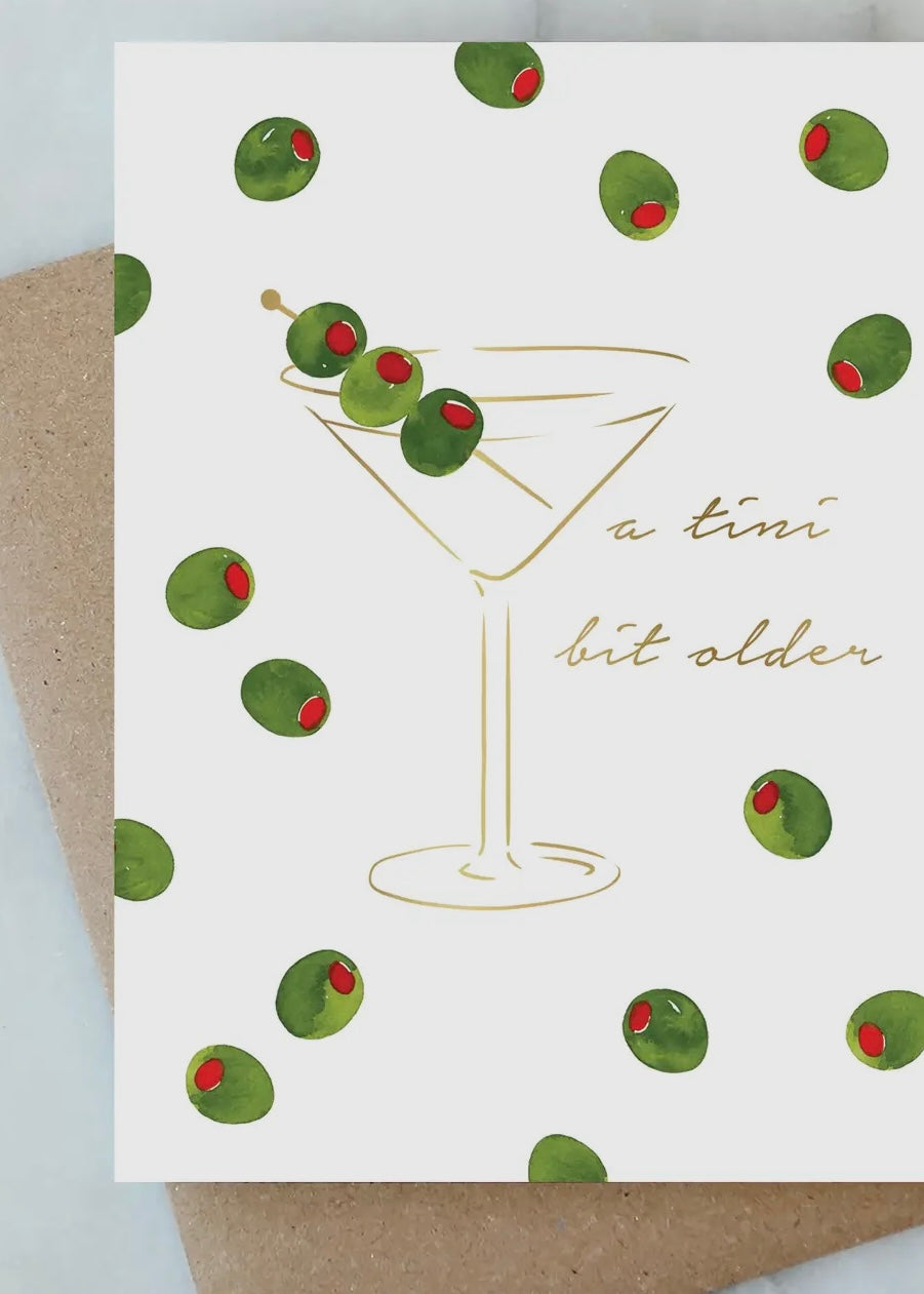 Martini Olives Birthday Card