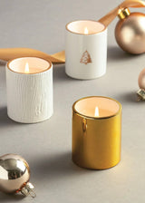 Frasier Fir Gilded Poured Candle Trio Set