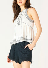 Sleeveless Embroidered Top