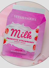 Milk Probiotic Strawberry Face Sheet Mask