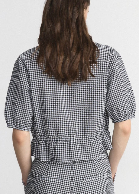 Gingham Tie-Front Blouse