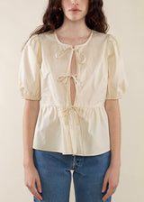 IMPERFECT Poplin Tie Top