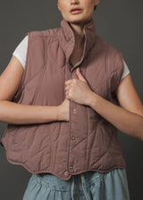 Wave Hem Quilted Vest