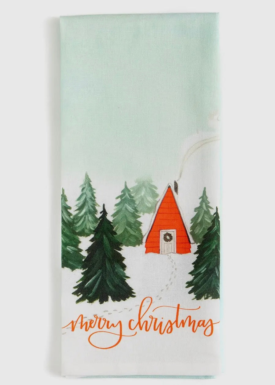 Christmas Cabin Kitchen Towel