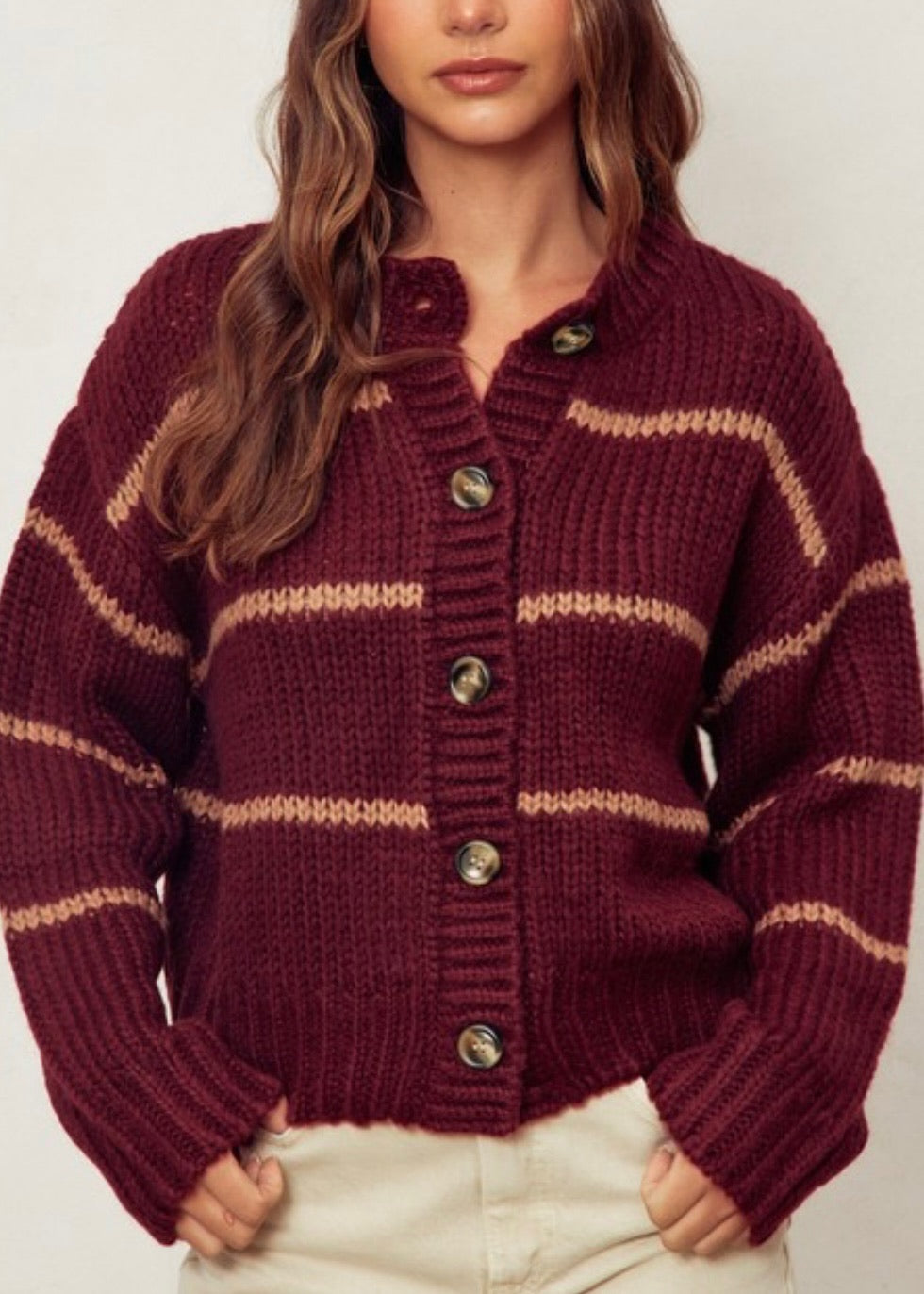 Bordeaux Stripe Sweater