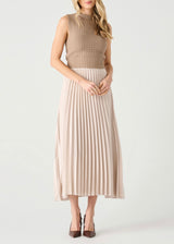 Pull on Pleated Maxi Skirt