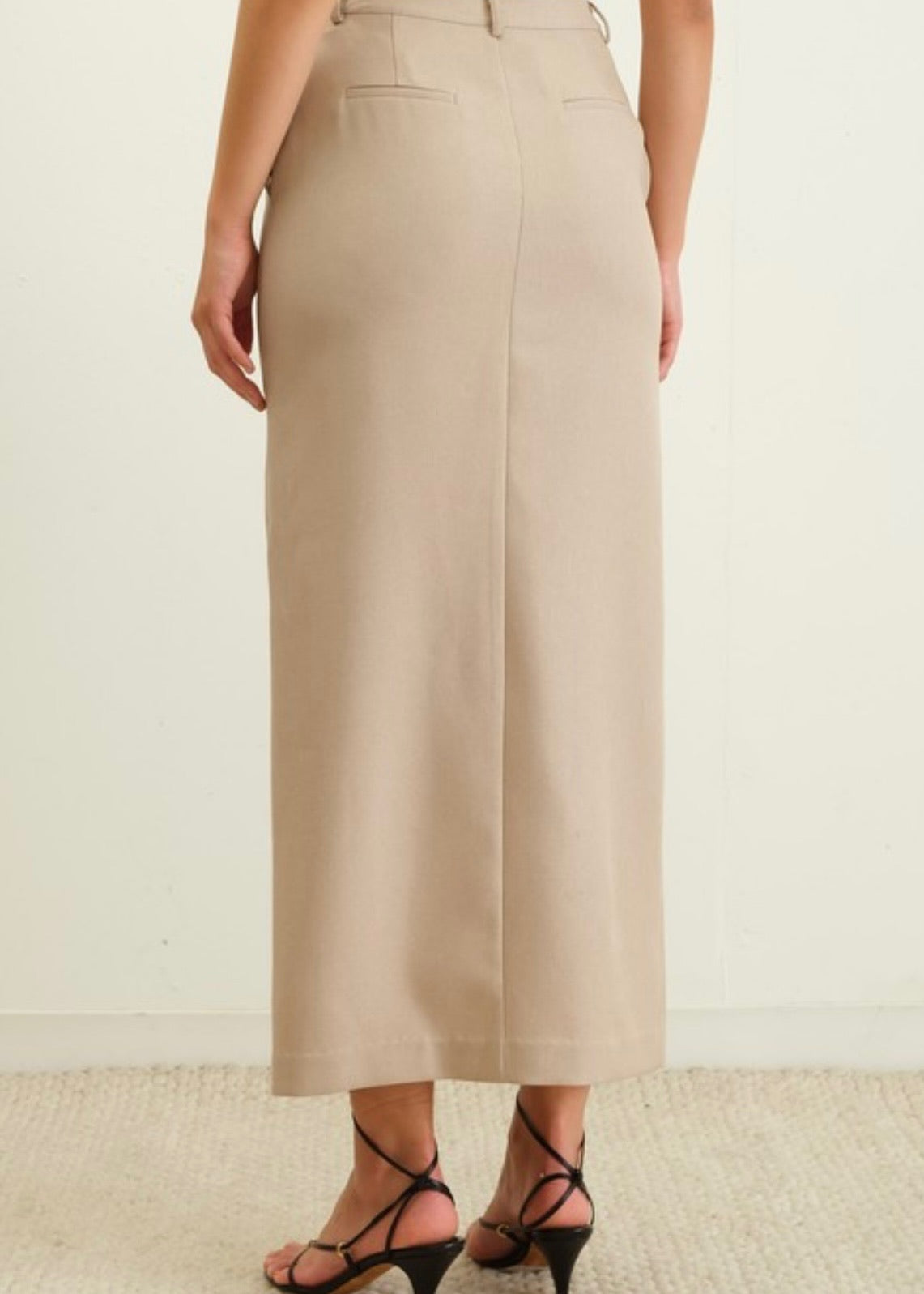 Tully Front Slit Midi Skirt