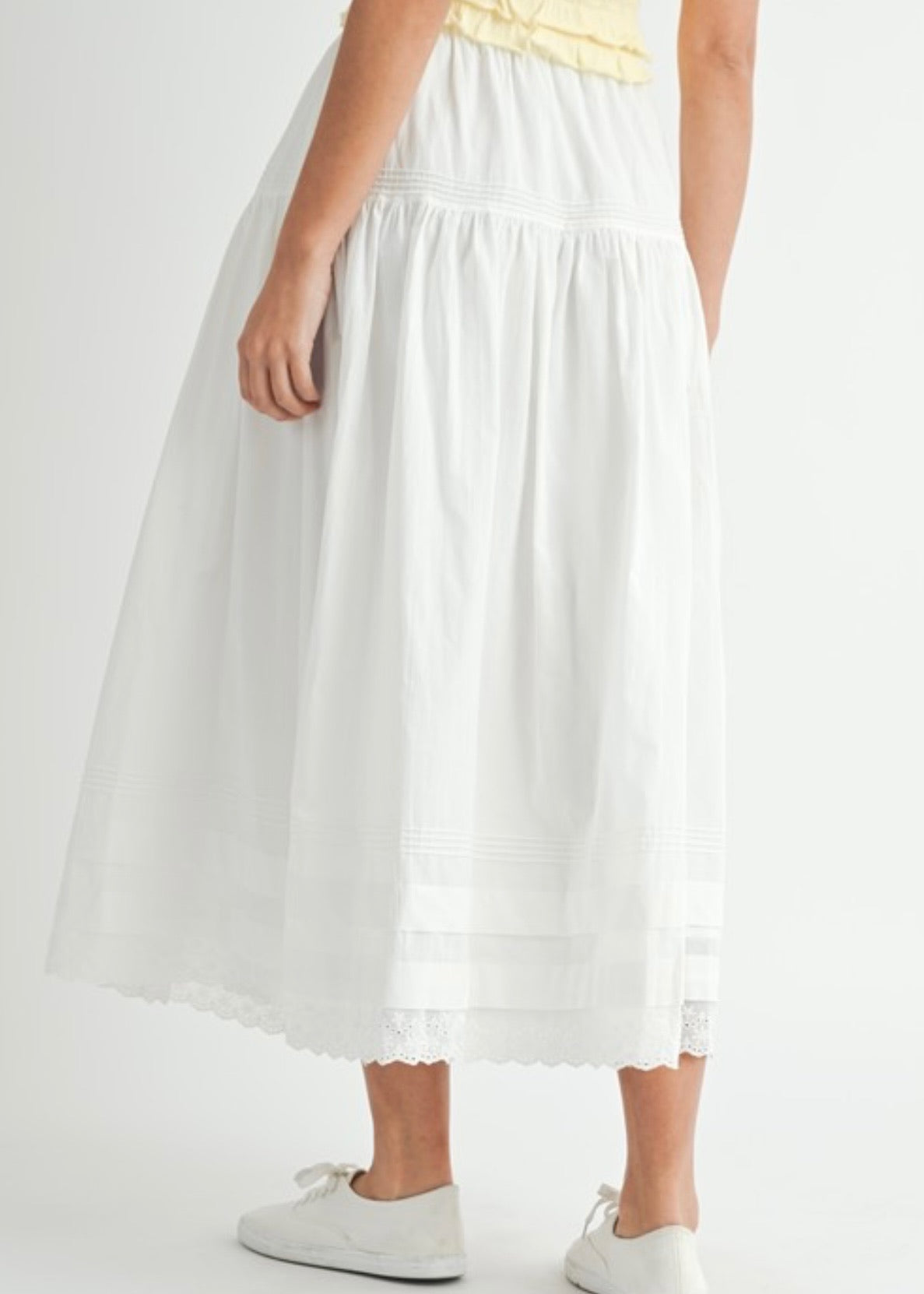 Winnie Eyelet Midi Skirt