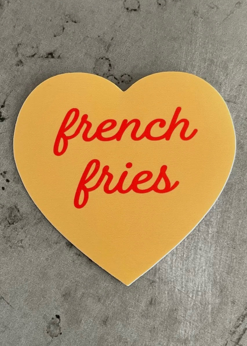 French Fries Heart Sticker