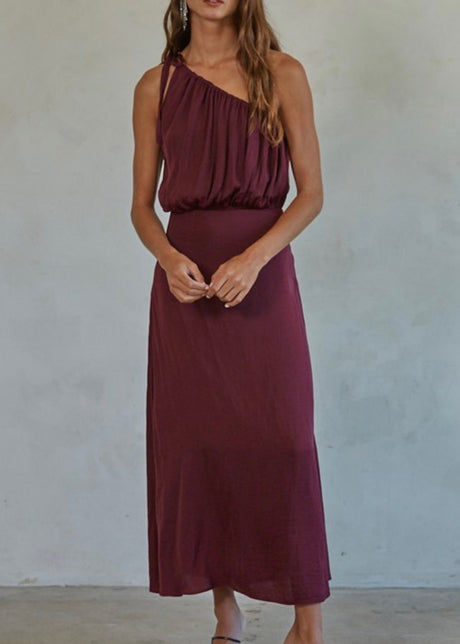 Merlot One Shoulder Dress