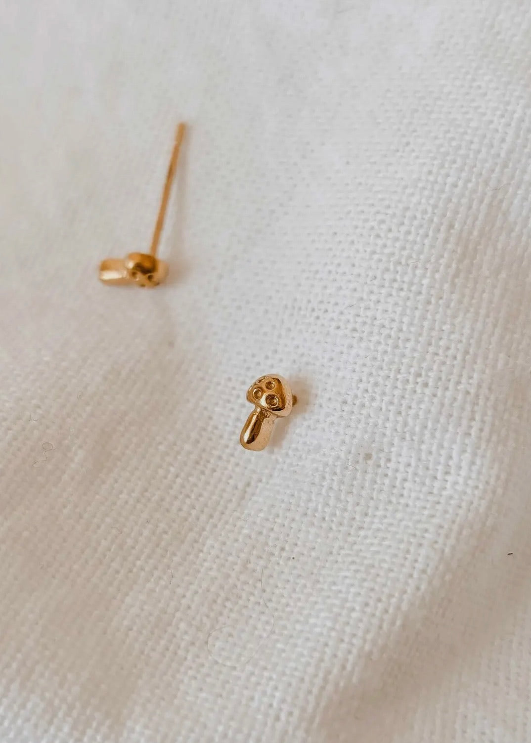 Little Mushroom - Gold Plated Earrings