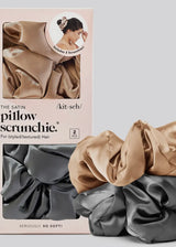 Satin Sleep Pillow Scrunchies - Charcoal/Gold