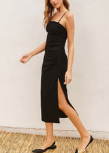 IMPERFECT Moonlight Ruched Side Slit Dress