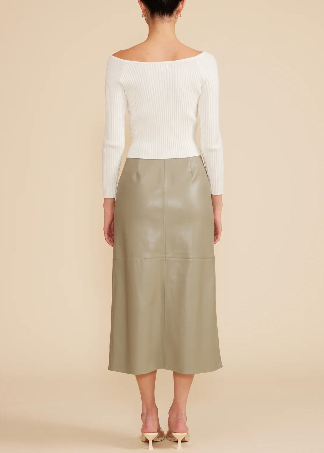 Francisco Button Detail Midi Skirt