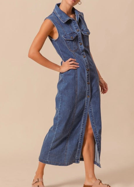 Montana Button Down Denim Dress