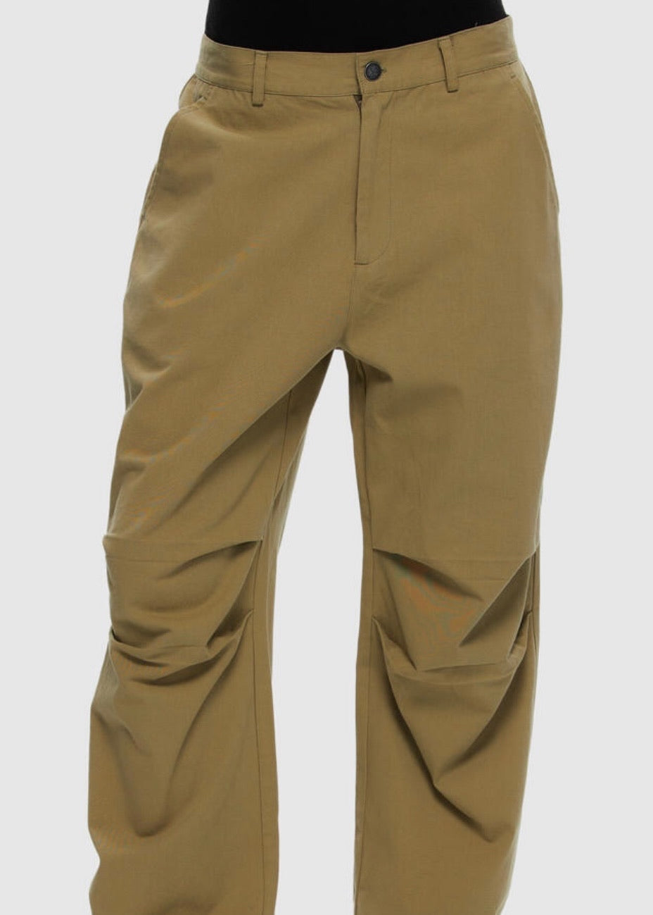 IMPERFECT Twill Parachute Joggers in Khaki Taupe