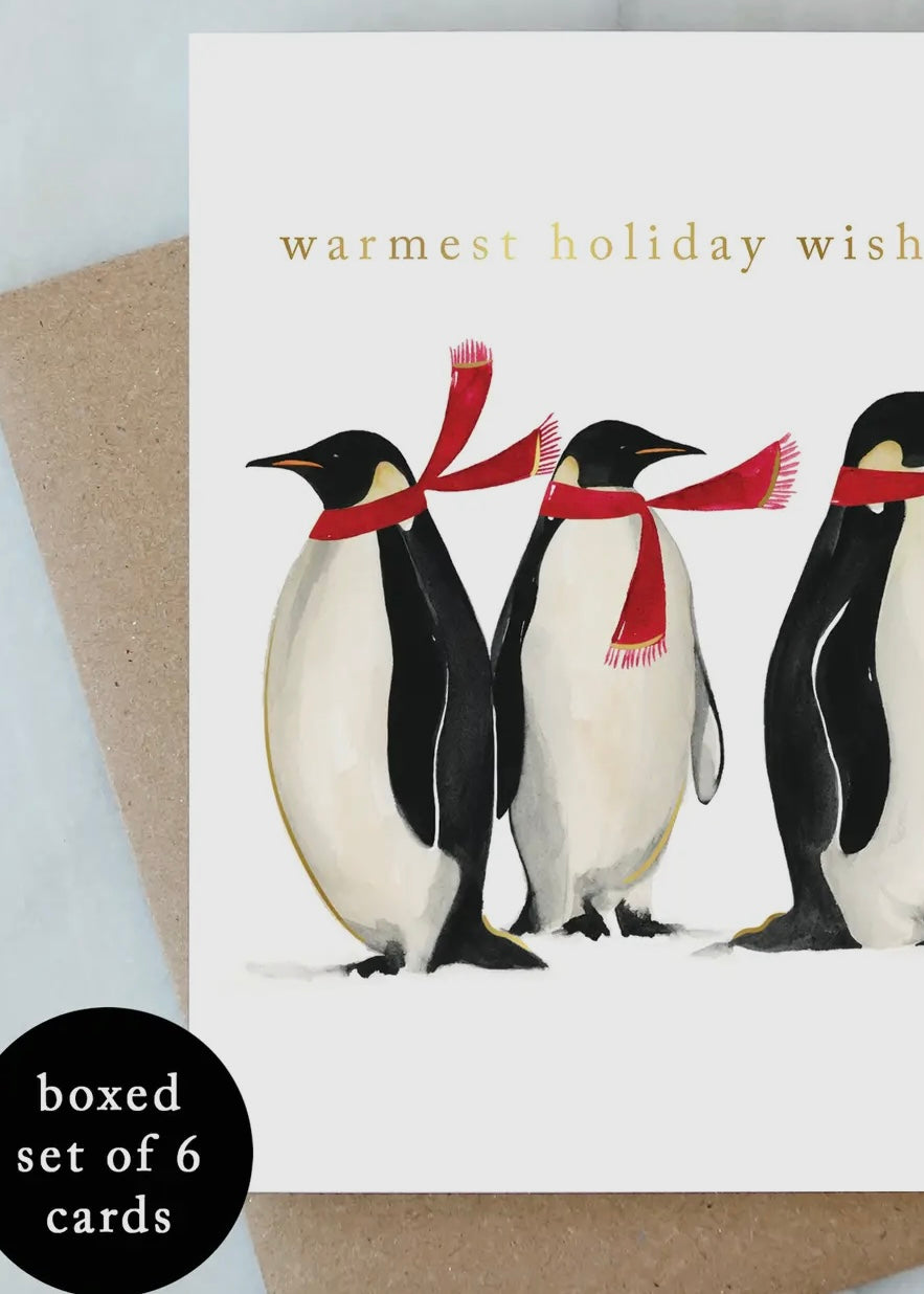 Penguins Holiday Greeting Card - Box Set of 6