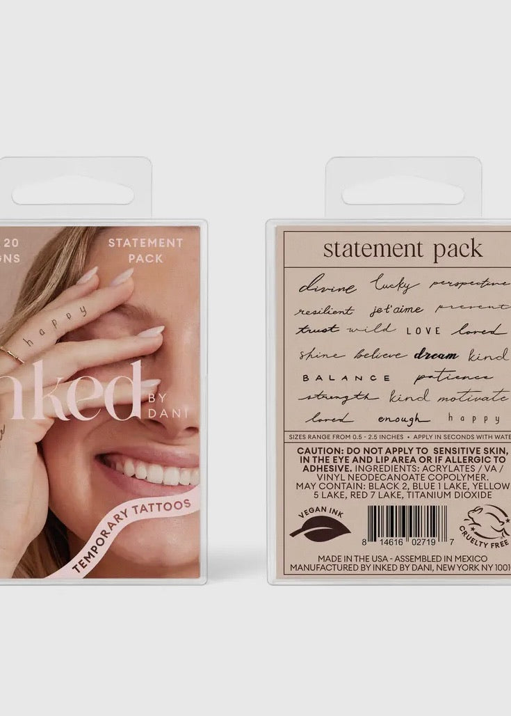 Statement Temporary Tattoo Pack