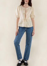 IMPERFECT Poplin Tie Top