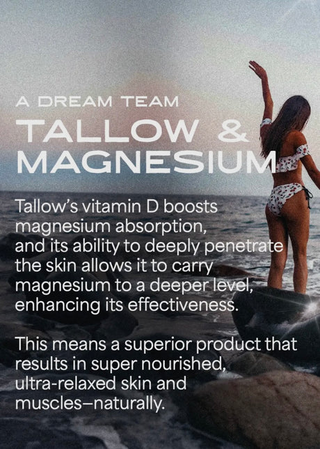 Magnesium Cream Tallow | For Sleep, Sore Muscles + Balance