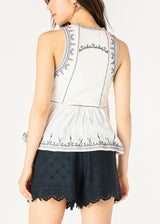 Sleeveless Embroidered Top