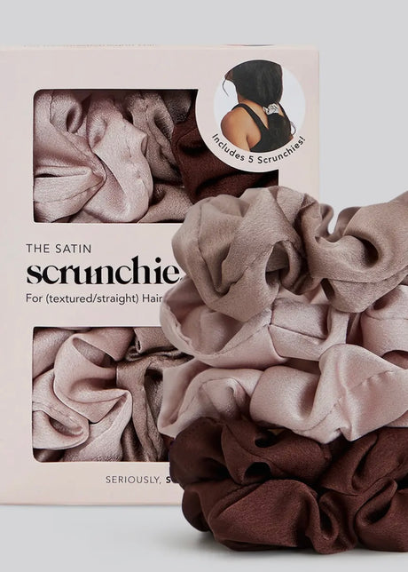 Satin Scrunchies - 5 Pack