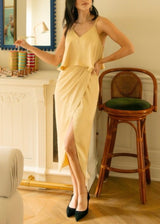 Butter Yellow Wrap Dress