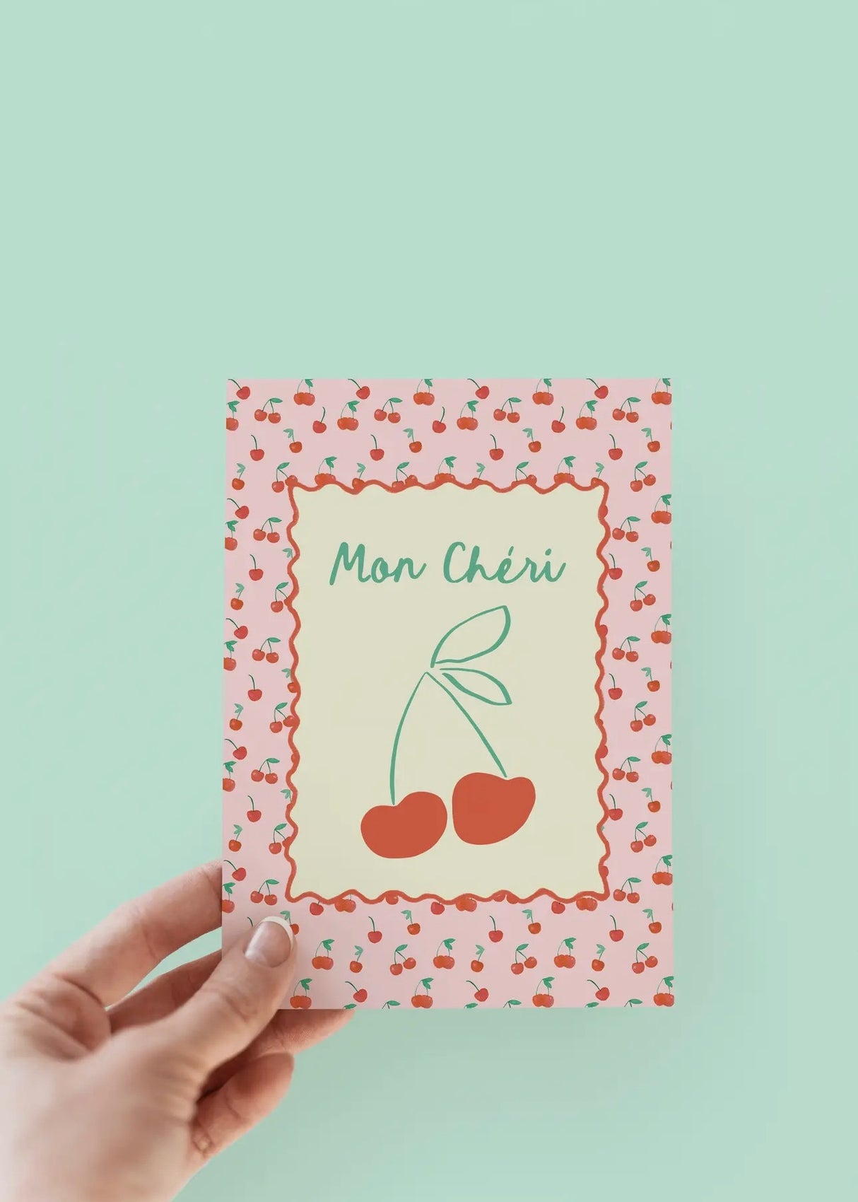 Mon Chéri Cherry Greeting Card