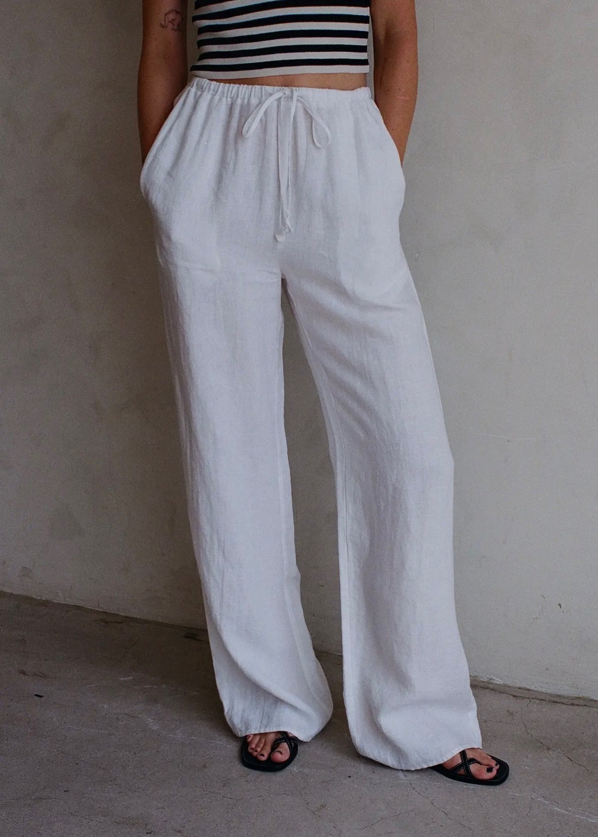 Wide Linen Leg Pants