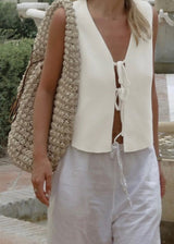 Lia Knit Bow Tie Vest