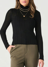 Semi-Sheer Ribbed Long Sleeve