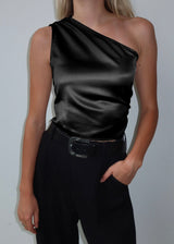 Satin One Shoulder Top