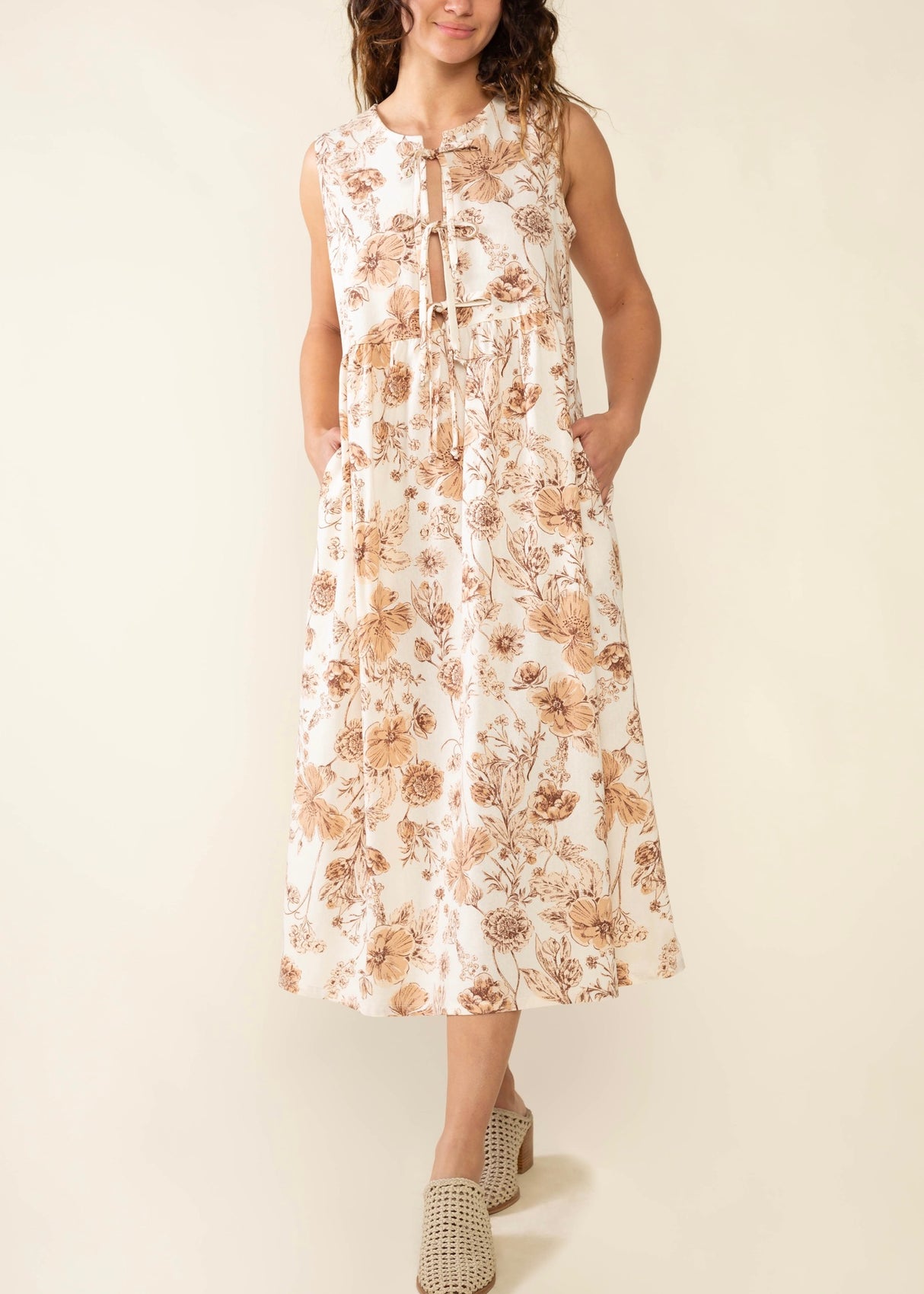 Sonoma Floral Tie Midi Dress