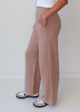 Waffle Knit Wide Leg Pant