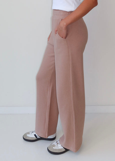 Waffle Knit Wide Leg Pant