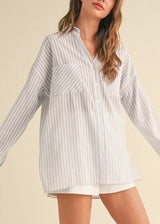 Abbie Stripe Button Up Shirt