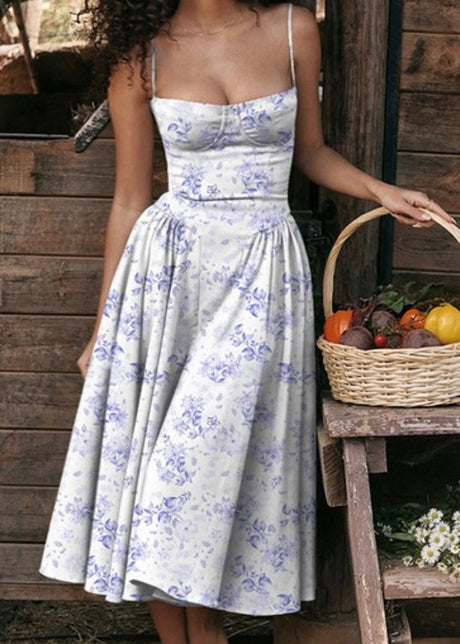 French Retro Halter Dress