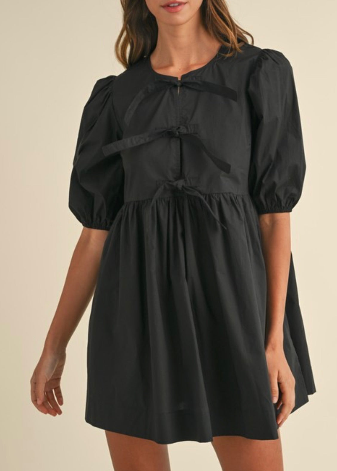 Louie Poplin Tie Front Dress