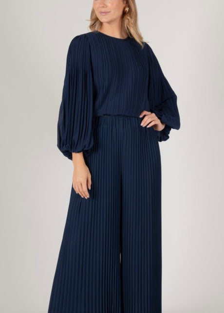 Dorian Pleated Chiffon Blouse