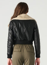 Faux Leather Bomber