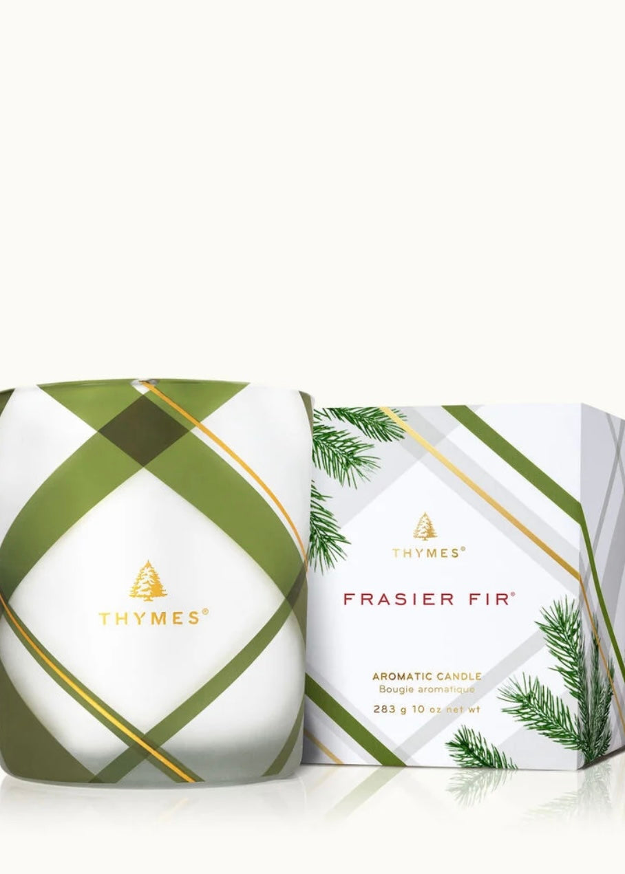 Frasier Fir Frosted Plaid Medium Candle